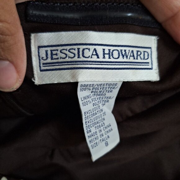 Vintage Jessica Howard Brown Halter Dress Babydoll Coquette Y2K Sz 8 - Picture 4 of 13